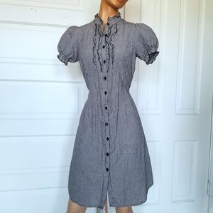 Cute Lux ruffle-detail gingham shirt dress from UO